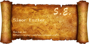 Simor Eszter névjegykártya